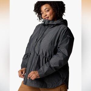 Columbia Women's Charcoal Hooded Lillian Ridge ll Rain Jacket
